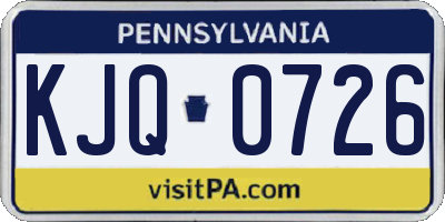 PA license plate KJQ0726