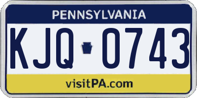 PA license plate KJQ0743