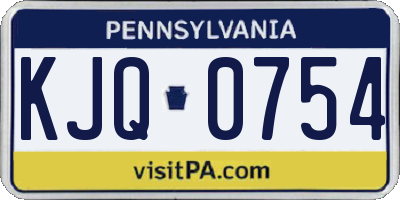 PA license plate KJQ0754