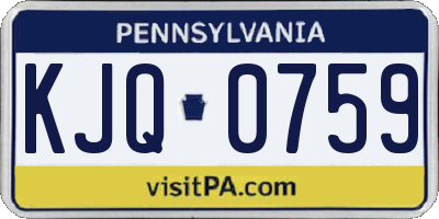 PA license plate KJQ0759