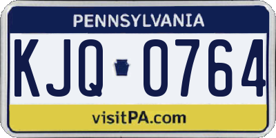 PA license plate KJQ0764