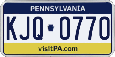 PA license plate KJQ0770