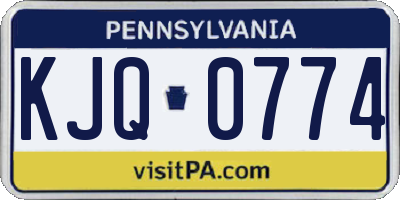 PA license plate KJQ0774
