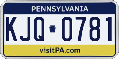 PA license plate KJQ0781