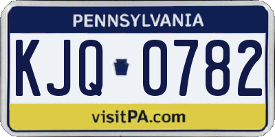 PA license plate KJQ0782