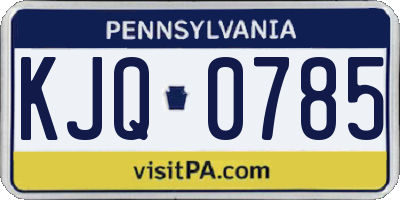 PA license plate KJQ0785