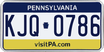 PA license plate KJQ0786