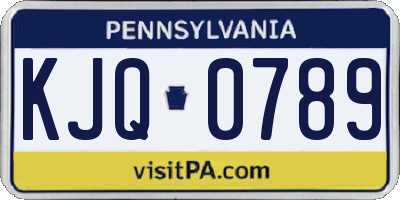 PA license plate KJQ0789