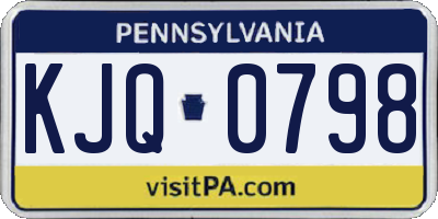 PA license plate KJQ0798