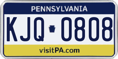 PA license plate KJQ0808