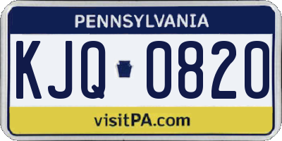 PA license plate KJQ0820