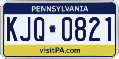 PA license plate KJQ0821