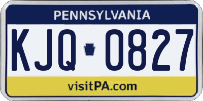 PA license plate KJQ0827