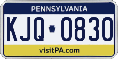 PA license plate KJQ0830