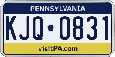 PA license plate KJQ0831
