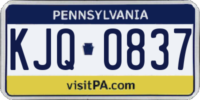 PA license plate KJQ0837