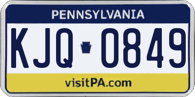 PA license plate KJQ0849