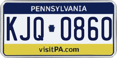 PA license plate KJQ0860