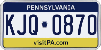 PA license plate KJQ0870