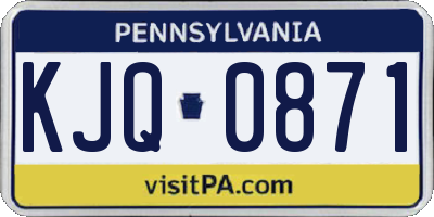 PA license plate KJQ0871