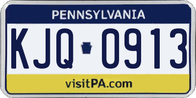 PA license plate KJQ0913