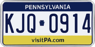 PA license plate KJQ0914