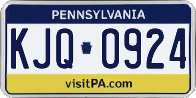 PA license plate KJQ0924