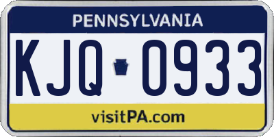 PA license plate KJQ0933