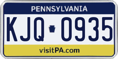 PA license plate KJQ0935