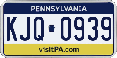 PA license plate KJQ0939