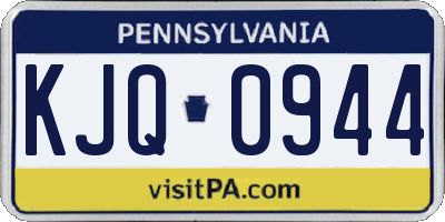PA license plate KJQ0944