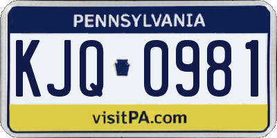PA license plate KJQ0981