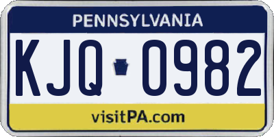 PA license plate KJQ0982