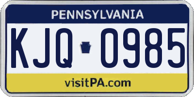 PA license plate KJQ0985