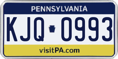 PA license plate KJQ0993