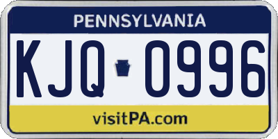 PA license plate KJQ0996
