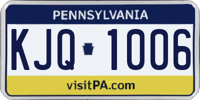 PA license plate KJQ1006