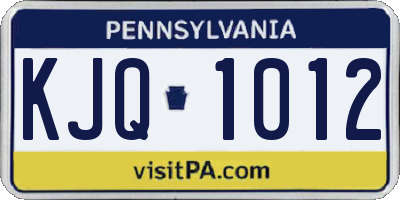 PA license plate KJQ1012