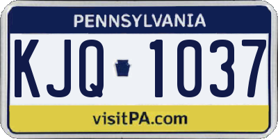 PA license plate KJQ1037