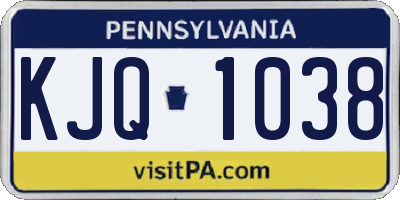 PA license plate KJQ1038