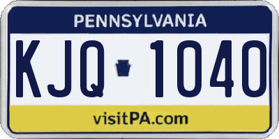 PA license plate KJQ1040