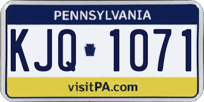 PA license plate KJQ1071