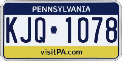 PA license plate KJQ1078
