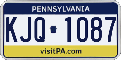 PA license plate KJQ1087