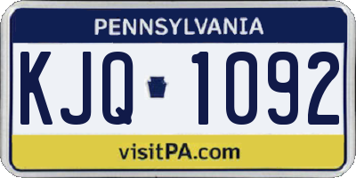 PA license plate KJQ1092