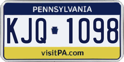 PA license plate KJQ1098