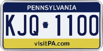 PA license plate KJQ1100