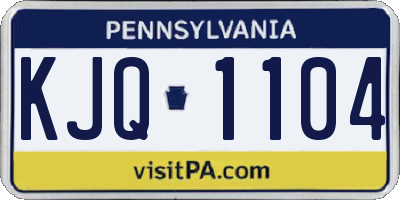 PA license plate KJQ1104
