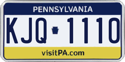 PA license plate KJQ1110