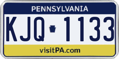 PA license plate KJQ1133